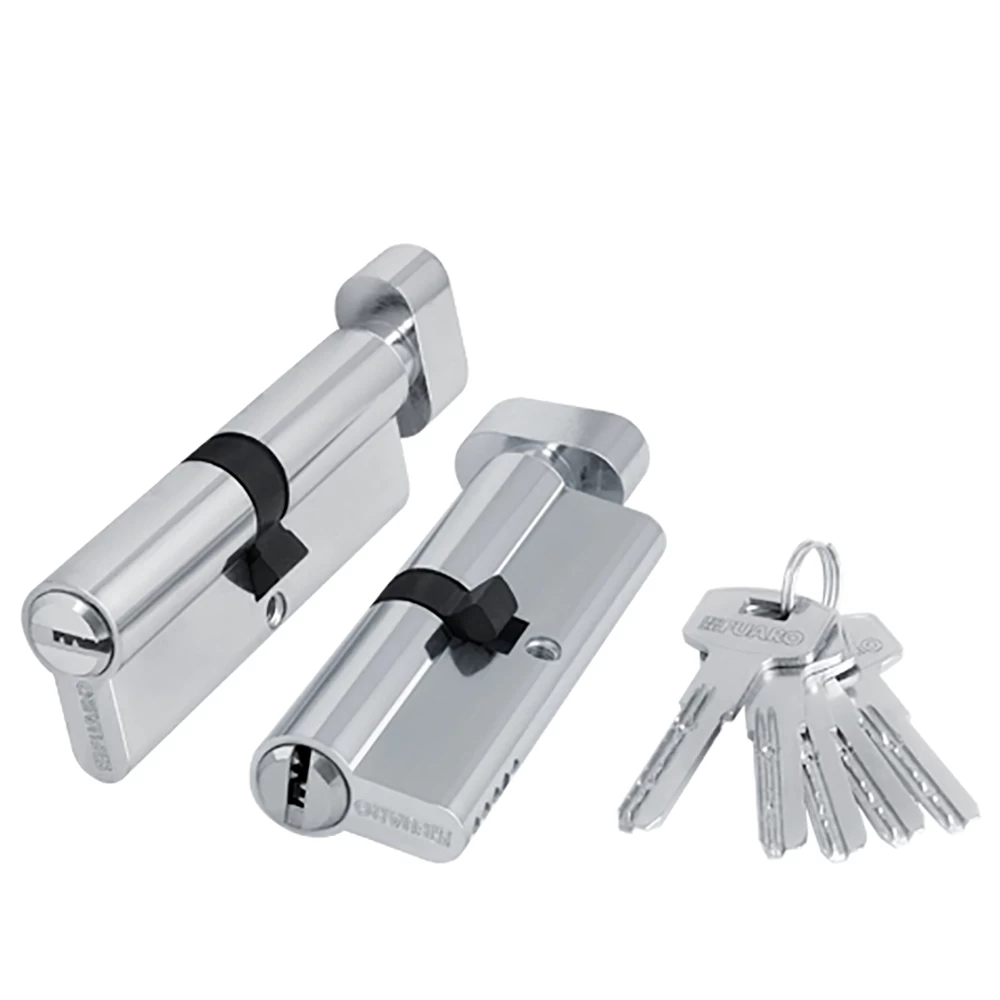 Фото Цилиндровый механизм (200 ZM/90) 2000ZMKnob90(45+10+35) CP хром 5Key с вертушкой