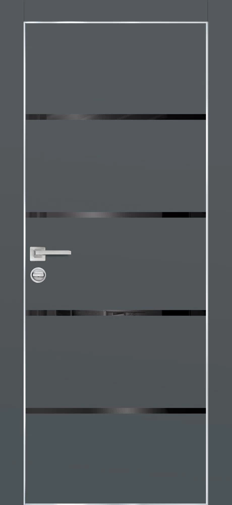 Фото Межкомнатная дверь PX-17  AL кромка с 4-х ст. Графит матовый