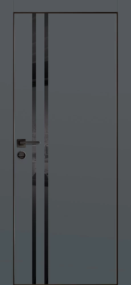 Фото Межкомнатная дверь PX-11  черная кромка с 4-х ст. Графит матовый