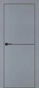 Межкомнатная дверь PX-19 черная кромка с 4-х ст. Серый матовый