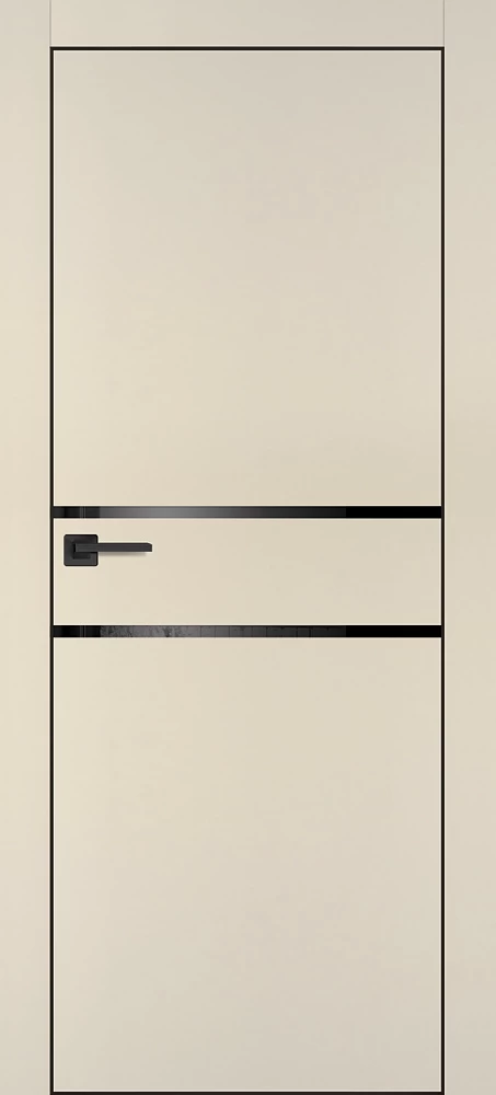 Фото Межкомнатная дверь PX-18 черная кромка с 4-х ст. Бежевый матовый