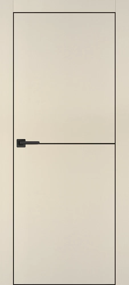 Фото Межкомнатная дверь PX-19 черная кромка с 4-х ст. Бежевый матовый