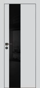 Межкомнатная дверь PX-6 черная кромка с 4-х ст. Сапфир матовый