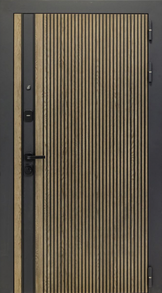 Входная дверь ДвериПРО Rosna ФЛ-659 (12мм, nussbaum+черная патина винорит) DPRO198096 внешняя сторона