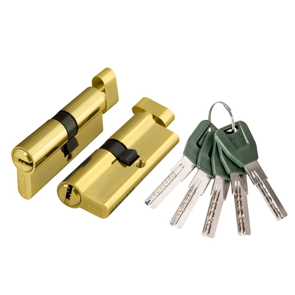 Фото Цилиндровый механизм (A202/60) A2002Knob60(25+10+25) с вертушкой PB латунь