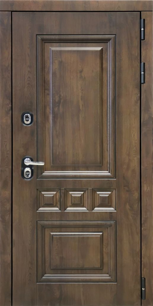 Входная дверь ДвериПРО Аура СБ-1 (лак. белое, 16мм, беленый дуб) DPRO198301 внешняя сторона