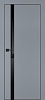Межкомнатная дверь PX-8  черная кромка с 4-х ст. Серый матовый
